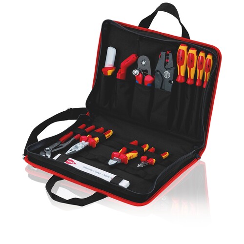 00 21 11 Knipex Werkzeugtasche Kompakt Elektro 13-teilig inkl. Werkzeug Produktbild Additional View 2 L