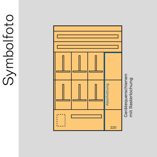 ED7SV ERA Zählerverteilereinsatz +Schwac hstromfeld bxhxt=916x1500x155mm Produktbild Additional View 1 L
