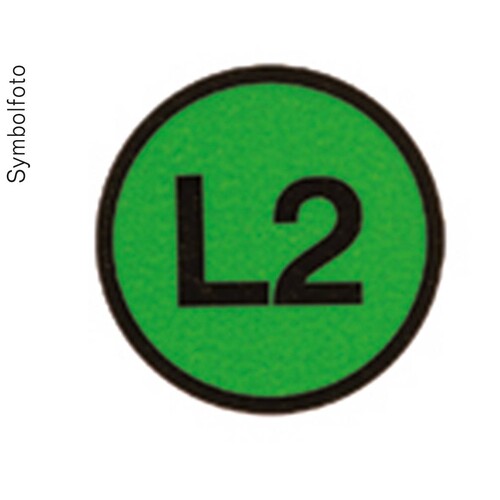 BSAL2 ERA Beschriftungs-Aufkleber L2 rund Dm=20mm, grün Produktbild Additional View 1 L
