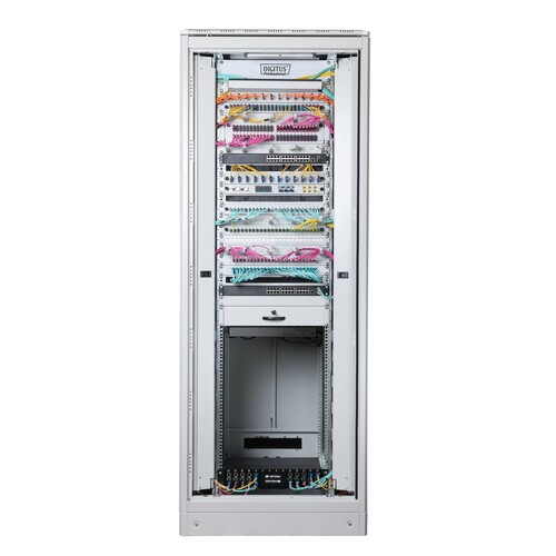 DN-19-32U-8/8-1 DIGITUS 19" Schrank 3 Glastür, H1600 x B800 x T800mm, RAL7035 Produktbild Additional View 4 L