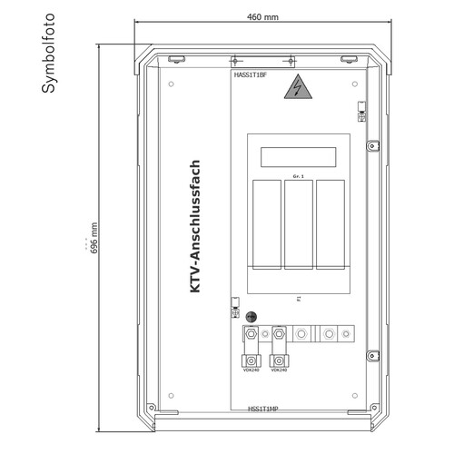 HASU1T1 Era UP-Hausanschlusskasten Sbg. mit NHT1 Efen  IP44 Produktbild Front View L