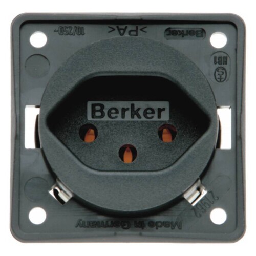 962492505 Berker BERKER INTEGRO SSD mit Schutzkontakt Schweiz Typ 13 anthrazit  Produktbild Additional View 1 L