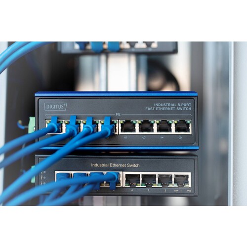 DN-650106 Digitus Industrieller 8 Port Fast Ethernet Switch Produktbild Additional View 5 L