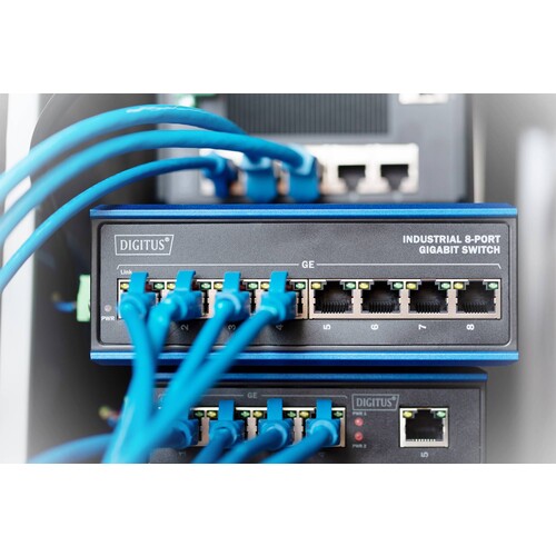 DN-651119 Digitus Industrieller 8 Port Gigabit Switch Produktbild Additional View 5 L