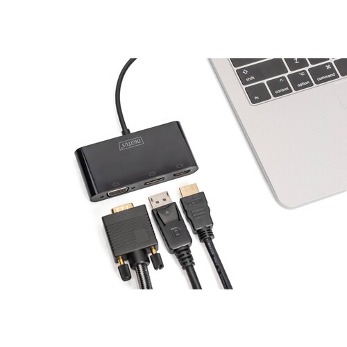 DA-70859 Digitus USB C 3in1 Triple Monitor Adapter (HDMI, DP, VGA) Produktbild Additional View 5 L