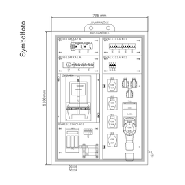 BVAE63-3311O ERA AEV Baustromverteiler OÖ, 63A/NH00+ZSL ADOCK, 1005, mit ÜA2 4 Produktbild front M