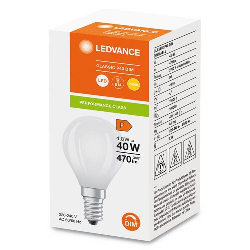 4099854067709 Ledvance LED CLP40DIM 4.8W 827 FILFR E14P Produktbild Additional View 2 L