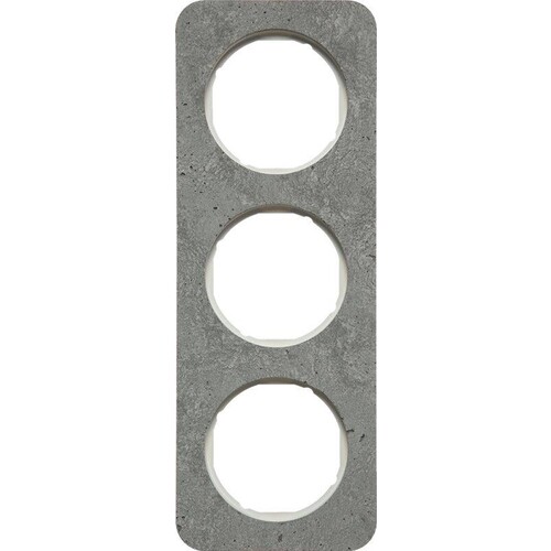 10132379 Berker BERKER R.1 Rahmen 3fach Beton grau / polarweiß glänzend Produktbild Additional View 1 L