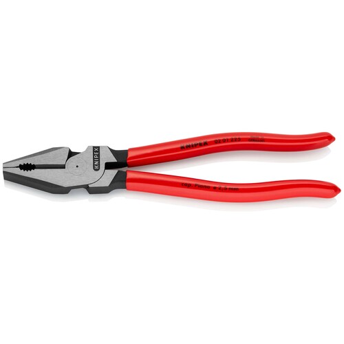 02 01 225 SB Knipex 02 01 225 SB Kraft- Kombizange mit Kunststoff überzogen sch Produktbild