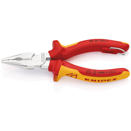 08 26 145 T BK Knipex 08 26 145 T BK Spitz-Kombizange isoliert mit Mehrkompo Produktbild