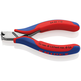 64 02 115 Knipex 64 02 115 Elektronik- Vornschneider mit Mehrkomponenten-Hülle Produktbild