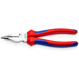 08 25 185 SB Knipex 08 25 185 SB Spitz- Kombizange mit Mehrkomponenten-Hüllen v Produktbild front M