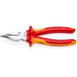 08 26 185 Knipex 08 26 185 Spitz- Kombizange isoliert mit Mehrkomponenten Produktbild front M