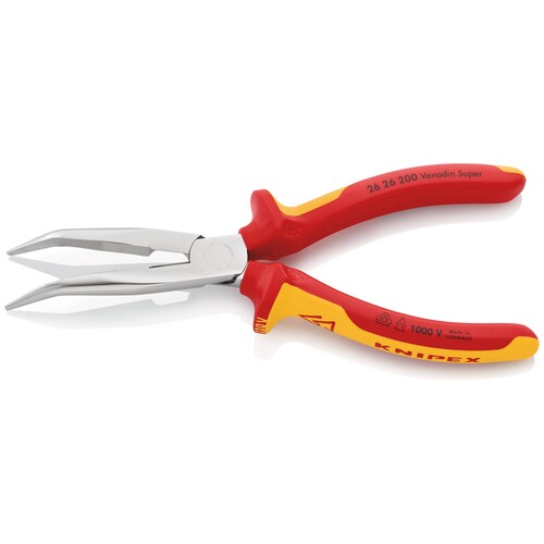 2626200 KNIPEX FLACHRUNDZANGE M.SCHNEIDE LANG GEBOGEN 200MM  VDE 1000V Produktbild Additional View 3 L