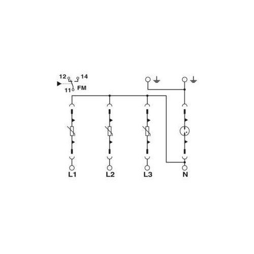 2800183 PHOENIX VAL-MS-T1/T2 335/12.5/3+ 1-FM UNIV BLITZSTROMABL.F. 3-PHAS.NETZE Produktbild Additional View 3 L