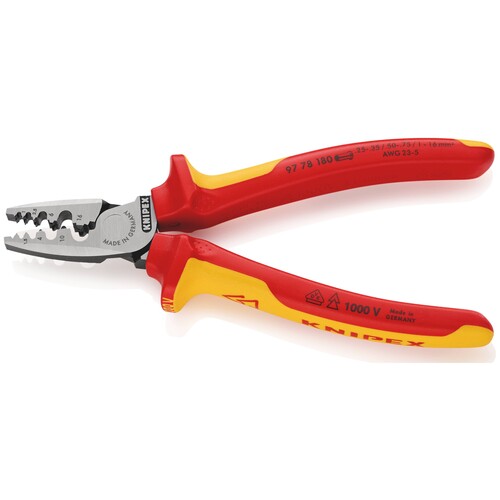9778180 KNIPEX Crimpzange für Aderend- hülsen 4 Teilbereiche 0,25 bis 16mm2 Produktbild Additional View 4 L