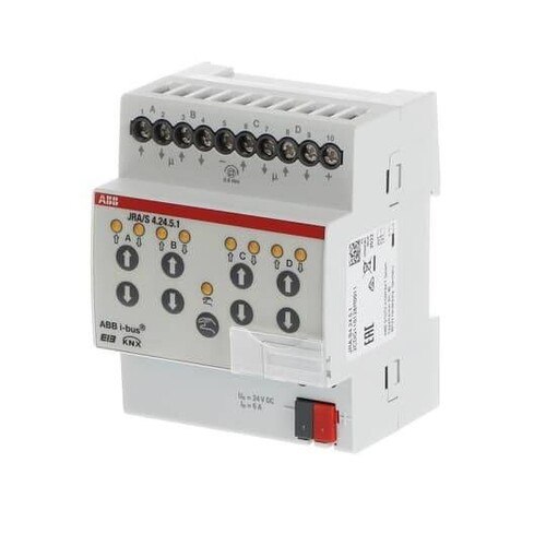 JRA/S 4.24.5.1 STOTZ KNX Jalousie-/ Rollladenaktor 4fach 24V DC, REG MB Produktbild Additional View 2 L