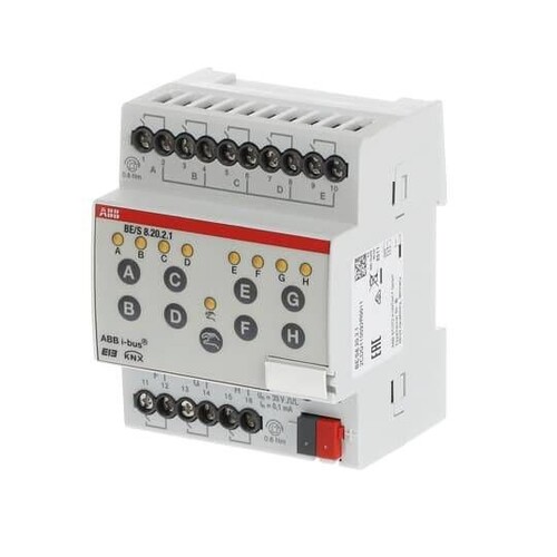 BE/S 8.20.2.1 ABB KNX Binäreingang 8-Fach Kontaktabfrage REG Produktbild Additional View 2 L