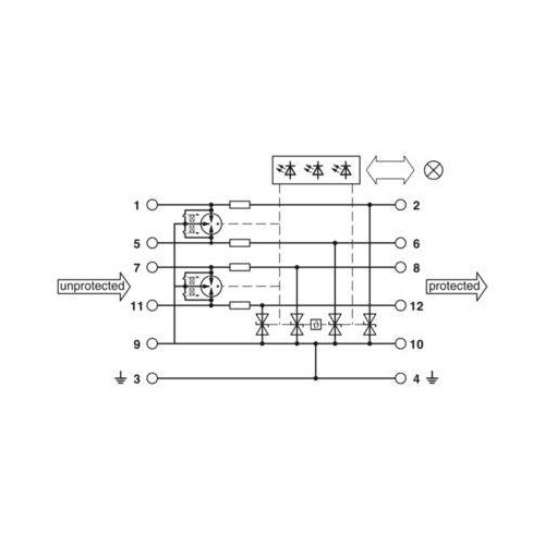 2800982 PHOENIX PT-IQ-4X1-24DC-UT Überspannungsschutz-Gerät Produktbild Additional View 3 L