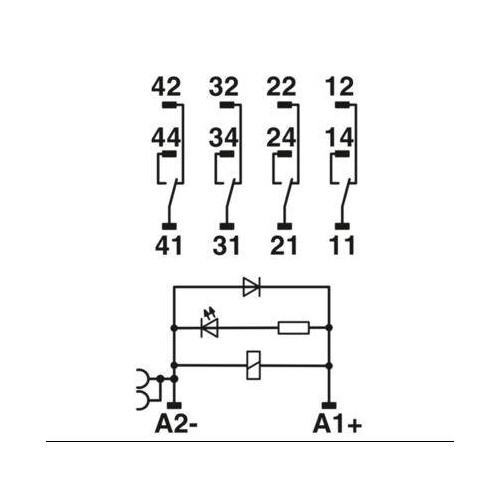 2903308 Phoenix RIF-2-RPT-LDP-24DC/4X21 Relaismodul 24V DC 4W Produktbild Additional View 3 L