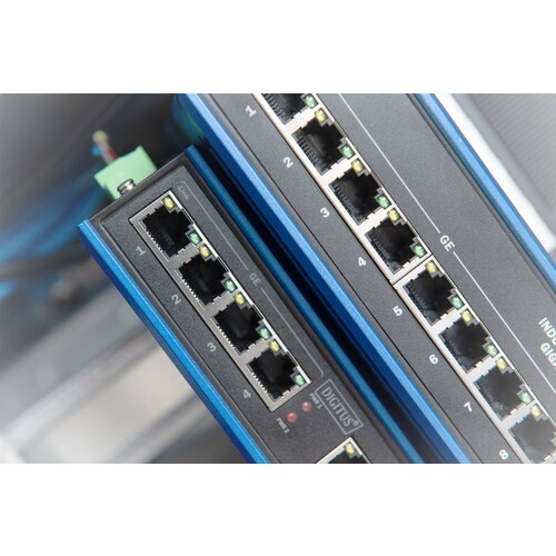 DN-651118 Digitus Industrieller 5 Port Gigabit Switch Produktbild Additional View 6 L