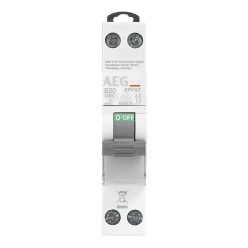 4TQA694285R0000 AEG LS 6/2/C Leitungsschutzschalter 2-polig 1TE 6A C Produktbild Additional View 2 L