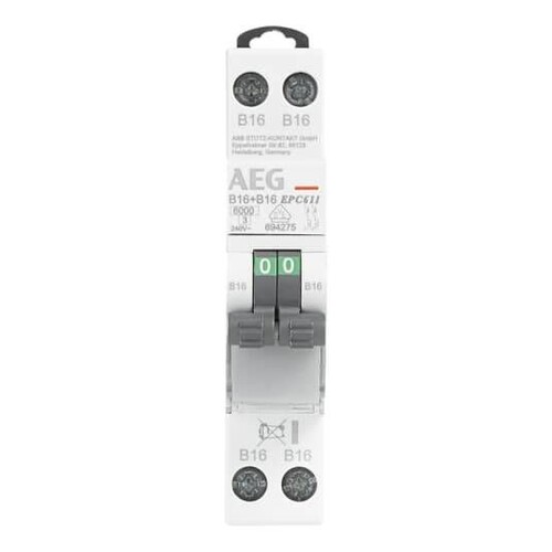 4TQA694391R0000 AEG LS 16/1+1/C Leitungsschutzschalter 1+1 1TE 16A C Produktbild Additional View 2 L