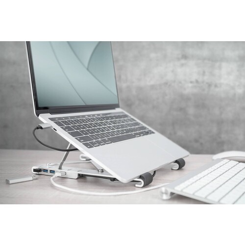 DA-90424 Digitus DA 90424 Notebook Riser with 5 Port USB 3.0 Hub inkl. USB C Pas Produktbild Additional View 8 L