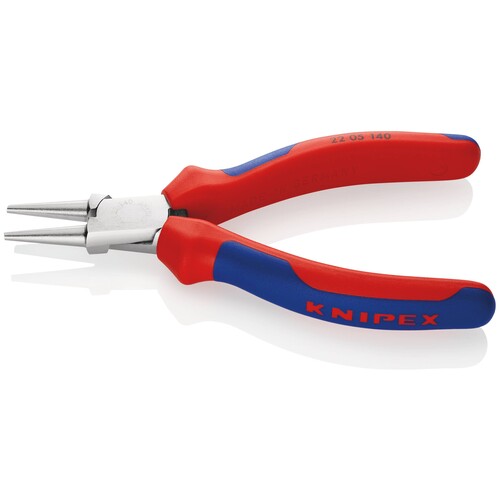 22 05 140 Knipex 22 05 140 Rundzange mit Mehrkomponenten-Hüllen verchromt 140 mm Produktbild Additional View 1 L