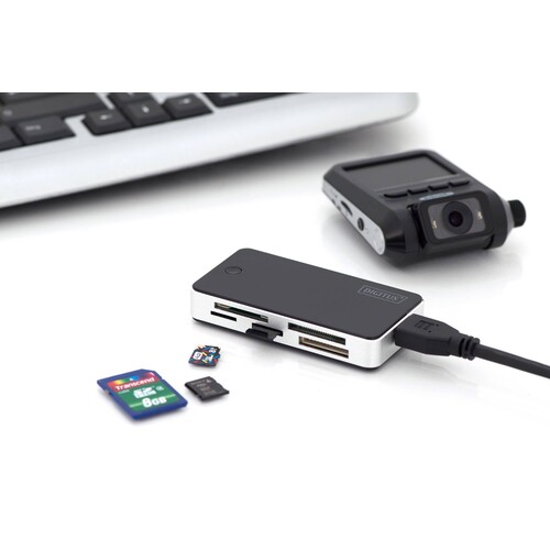 DA-70330-1 Digitus Card Reader All in One USB 3.0 Supports T-Flash Produktbild Back View L