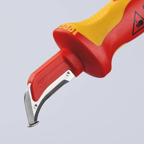 9855 KNIPEX KABELMESSER FESTST.HACKEN KLINGE VDE 1000V 155mm Produktbild Side View L