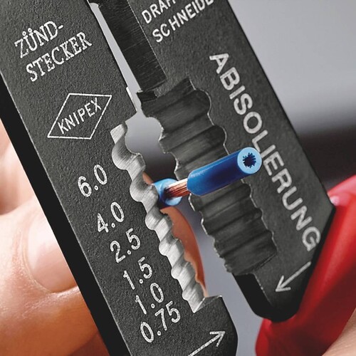 9732240 Knipex Crimpzange für isolierte Kabelschuhe 1,5-6mm² Produktbild Side View L