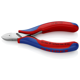 7702115 KNIPEX ELEKTRONIK SEITEN- SCHNEIDER MIT FACETTE 115 mm Produktbild