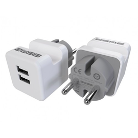 2U-449436 2USB Steckerladegerät EU2USB-A easyChargePlugin weiß/grau (DuoPack=2St) Produktbild