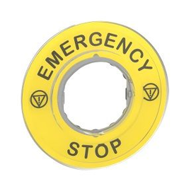 ZBY9320 Schneider E. 3D SCHILD, GELB, TEXT: EMERGENCY STOP Produktbild