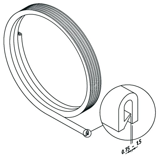 12282 Trayco CT-PR-PVC-K Kantenschutz- band schw. (VPE 10m) 0,75-1,5mm Bel.stä. Produktbild Front View L