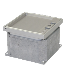 840775 Gifas Fonto 4308 Bodensteckdose + Klappdeckel alu 2xSchuko 16A Bodenbelag Produktbild front M