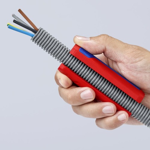 90 22 02 SB Knipex TwistCut Wellrohrsch- neider 100 mm, mit Abisolierklingen Produktbild Additional View 1 L