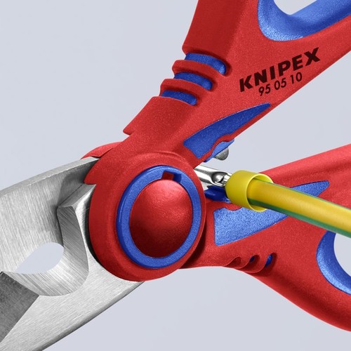 95 05 10 SB Knipex Elektrikerschere mit Crimpfunktion für Aderendhülsen Produktbild Additional View 1 L