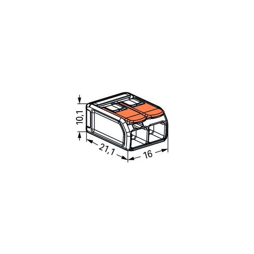 221-612 Wago COMPACT-Verbindungsklemme 2-Leiter-Klemme 6mm² transparent m.Hebel Produktbild Additional View 1 L