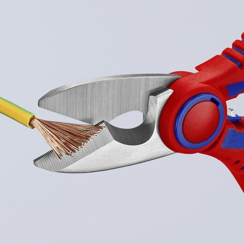 95 05 10 SB Knipex Elektrikerschere mit Crimpfunktion für Aderendhülsen Produktbild Additional View 3 L