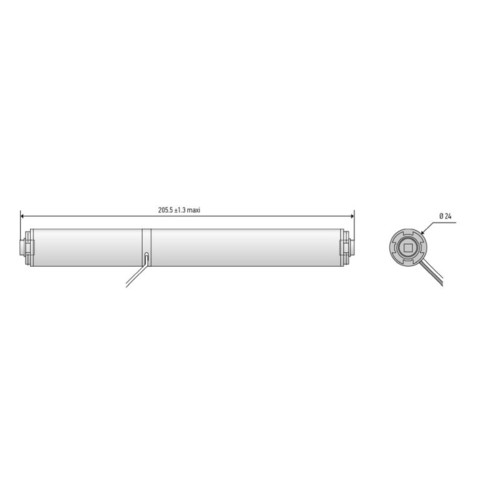 1000031 Somfy LW25 B83 24VDC 0,8/30 mit 2,5 Meter Kabel Produktbild Additional View 1 L