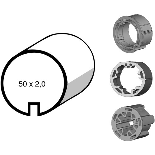 9206089 Somfy Mitnehmer LT 50 SOFT CLIP E-50x1,5/1,6 Produktbild Front View L