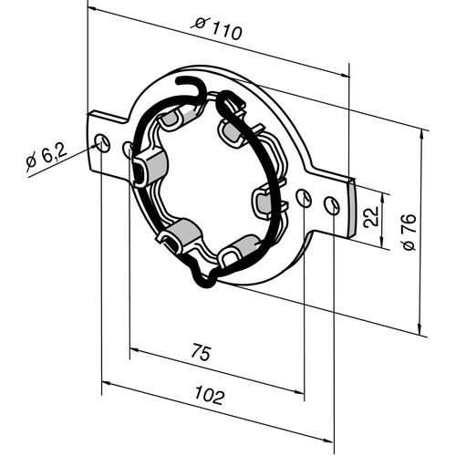 9410707 Somfy Blendkappenlager mit Federring kl. Öse für Stakusit Blendk. Produktbild Front View L