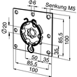 9763608 Somfy Antriebslager LT 60 Antriebe verzinkt auf Platte 100x100mm Produktbild Additional View 1 S