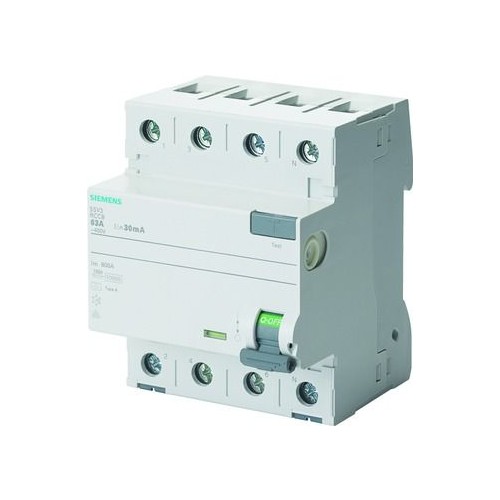 5SV3346-6KK01 Siemens FI Schutzschalter Typ A 63A 3+N pol. 30mA 400V 4TE kurzz. Produktbild Additional View 6 L