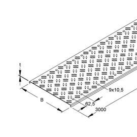 132225 Niedax RDRS 100-2.0 S Deckel für Kabelrinne rutschsicher 105x3000mm t=2mm Produktbild