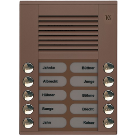 PES10-EB/04 TCS Audio Außenstation PES 10 Tasten 2 reihig  AP bronze Produktbild