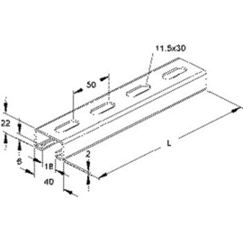 894604 Niedax 2986/1000 FL Ankerschiene, C Profil SW 18 mm, 40x22x1000 mm, t=2,0 Produktbild front M