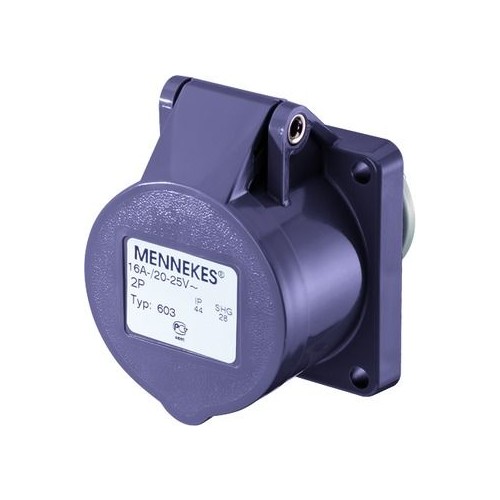 603 Mennekes MENNEKES CEE Anbausteckdose 16A 2p 20 25V IP44 50-60Hz Produktbild Additional View 1 L